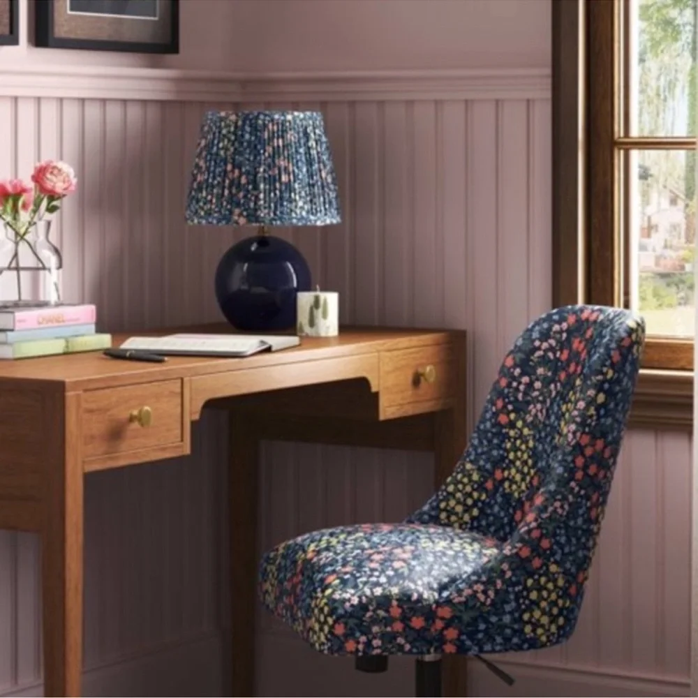 Rifle Paper Co. x Target Round Based Table Lamp - Pleated Mayfair Shade